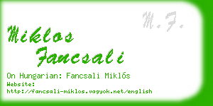 miklos fancsali business card