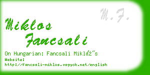 miklos fancsali business card